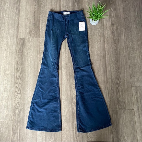 Free People Denim - Free People Penny Pull-On Flare Jeans Rich Blue 24